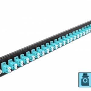 Panou 19″ pentru carcasa 24 porturi LC Duplex OM3 aqua, Delock 43360