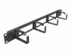 Organizator cabluri 19″ 1U 4 inele Negru, Delock 66658