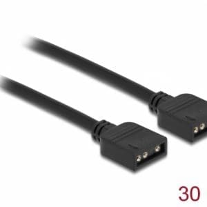 Cablu de conectare RGB cu 3 pini pentru iluminare LED 5V RGB 0.3m, Delock 86013