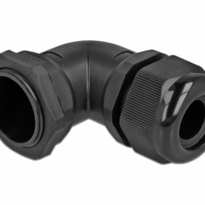Garnitura de etansare a cablului PG29 unghi 90 grade Negru, Delock 60337