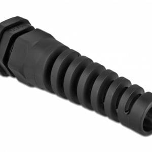 Garnitura de etansare a cablului PG13,5 cu protectie uzura Negru, Delock 60345
