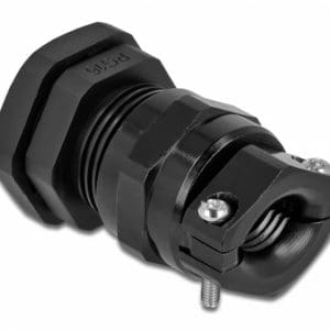 Garnitura de etansare a cablului PG16 cu protectie uzura/indoire Negru, Delock 60357