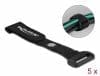 Set 5 cureluse tip Hook-and-loop cu inel pentru surub 150 x 20mm Negru, Delock 19537