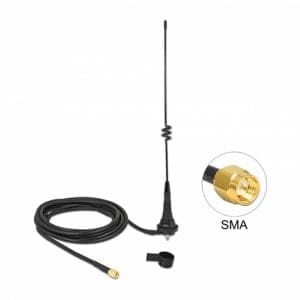 Antena exterior LPWAN 868 MHz (Lora) SMA plug 4.5 dBi fixa omnidirectionala RG-58 C/U 2.5m, Delock 12722