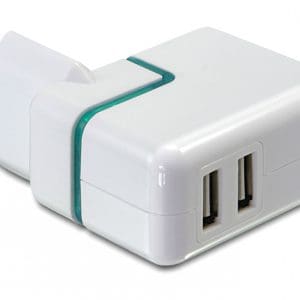 Incarcator priza cu 2 x USB 2A Alb, Navilock 62435