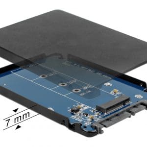 Adaptor SATA 22 pini la M.2 NGFF + rack extern 2.5″, Delock 62688