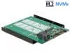 Adaptor SATA 22 pini / SFF-8643 NVMe la 1 x M.2 NGFF Key M + 1 x M.2 NGFF Key B + kit 3.5″, Delock 62704