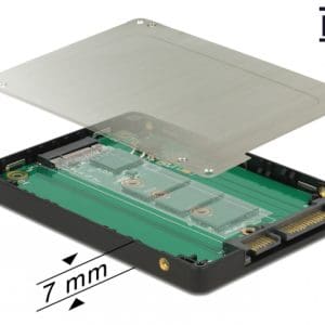 Adaptor 2.5″ SATA 22 pini la M.2 cu rack extern, Delock 62792
