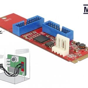 Adaptor M.2 Key B+M la 2 x USB 3.0 Pin Header, Delock 62843