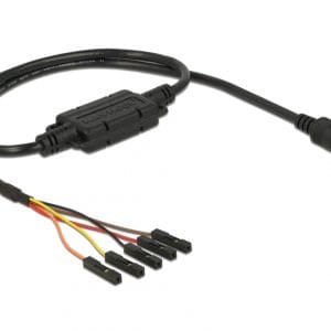 Cablu MD6 socket serial la 5 pini pitch 2.54 mm TTL (5 V) 52cm, Navilock 62883