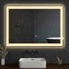 Oglindă baie cu iluminare LED inclusiv backlight și dezaburire cu buton touch dimensiuni 700×500 mm putere 24 W