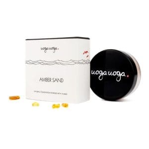 Amber Sand SPF 15: Fond de ten pudra vegan, natural cu chihlimbar | Uoga Uoga