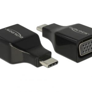 Adaptor USB-C la VGA (DP Alt Mode) T-M Negru, Delock 63933