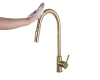 Baterie bucatarie profesionala Luxury cu senzor pentru pornirea/oprirea apei, touch control, dus extractabil, pipa flexibila, 2 functii de curgere, Aurie