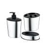 Set Accesorii de Baie, Cromat, Plastic, 3 Piese