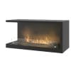 Semineu InFire Inside L800 V2, cu Bioetanol, De colt, 800 x 450 x 350 mm, Sticla de protectie, Otel, Negru