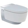 Geberit AquaClean Mera Comfort Set vas WC Rimfree suspendat, capac soft-close electric cu functie de bideu, 39×59 cm, crom