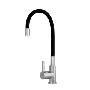 Baterie stativa bucatarie cu pipa flexibila,elastica ,finisaj negru cu crom ,monocomanda,cartus 40 mm