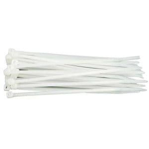 Set 50 coliere plastic pentru prindere, Strend Pro CT66BW, albe, 400×4.8 mm