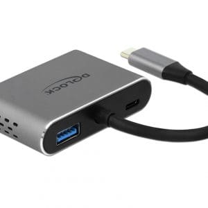 Adaptor USB-C la HDMI, VGA, 1 x USB 3.0, 1 x USB-C PD, Delock 64074