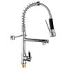 Baterie bucatarie profesionala cu dus flexibil si pipa suplimentara, crom, Ej-Products