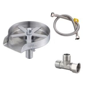 Dispozitiv pentru spalat pahare/sticle, cu presiune, racorduri incluse, fixare pe chiuveta, pentru baruri, restaurante, casa, crom