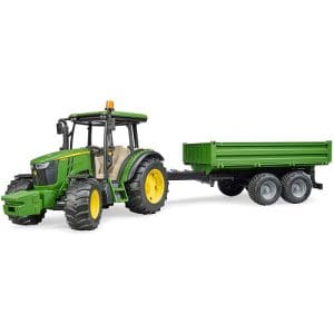 Tractor de Jucarie Bruder John Deere 5115M cu Remorca Basculabila