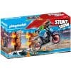 Set Stunt Show Playmobil – Motocicleta cu Perete de Foc