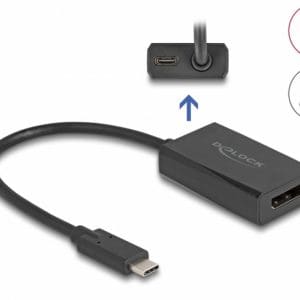 Adaptor Displayport la USB type C (DP Alt Mode) 4K60Hz PD 85W M-T, Delock 61059