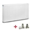 Pachet calorifer (radiator) din otel KOPH, tip 22, 300×1000 mm, 984W + Set 2 robineti tur-retur