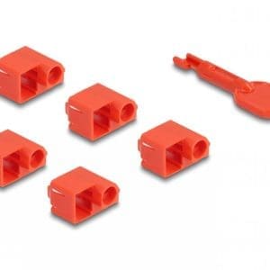 Set 10 buc blocatoare port RJ45 tata + cheie, Delock 20929