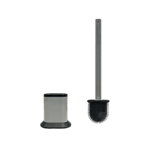 Perie din silicon pentru WC cu suport oval – Gri SMR Professional