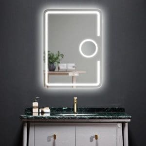 Oglinda LED Touch cu Functie Dezaburire Lupa Cosmetica 60×80 cm