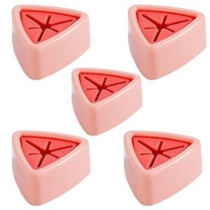 Set 5 buc suport impermeabil autoadeziv cu sistem Push Free pentru depozitare prosoape de bucatarie sau baie, montare pe perete, 5 x 2.3 cm, Roz
