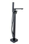 Baterie cada freestanding , design rectangular , negru mat TRENDY S