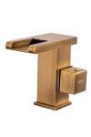 Baterie lavoar , montare chiuveta baie , tip cascada , cu led,bronz antichizat TRENDY S