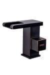 Baterie lavoar , montare chiuveta baie , tip cascada , cu led,negru antichizat TRENDY S