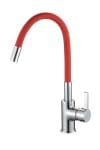 Baterie bucatarie,TRENDY S, tip lebada, pipa flexibila rosie