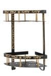 Etajera baie TRENDY’S, dubla montare pe colt, black-gold 35cm X 30cn