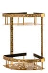 Etajera baie TRENDY’S dubla , montare pe colt,bronz antichizat 35cm x30 cm