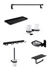 Set sapte piese , accesorii baie, negru mat TRENDY S