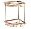 Etajera baie TRENDY’S dubla , montare pe colt , rose