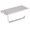 Suport hartie igienica aluminiu,gri mat, cu etajera 18cm X 10cm