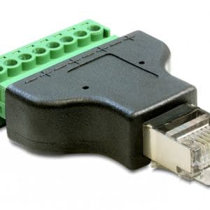 Adaptor RJ45 T la bloc terminal 8 pini, Delock 65389