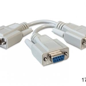 Splitter serial RS232 T la 2 x M 17 cm, Delock 65403