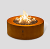 Semineu Galio Star Corten Automatic by Planika, pe gaz natural sau GPL, la alegere, pentru exterior, piscina/terasa/gradina, ardere automata, putere maxima: 17,3 kW, culoare corten, H=320 mm, Diametru: 950 mm, telecomanda, husa de protectie inclusa!