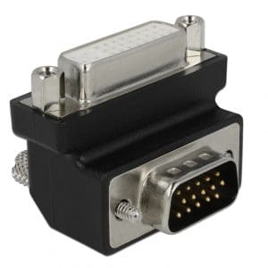 Adaptor DVI 24+5 pini la VGA 15 pini M-T 90 grade, Delock 65425