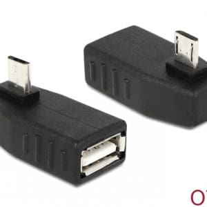Adaptor micro USB B la USB 2.0 A T-M OTG unghi 270, Delock 65473