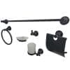 Set 6 piese accesorii baie, aluminiu, negru