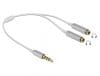 Splitter stereo jack 3.5mm la 2 x jack 3.5mm 4 pini 25cm, Delock 65576